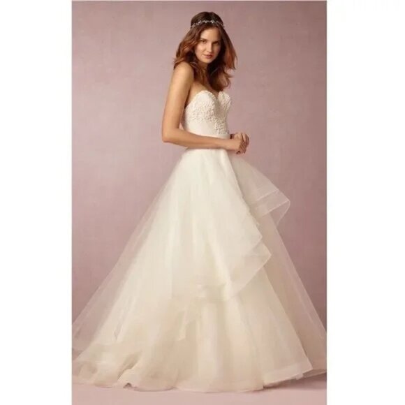 Anthropologie BHLDN x WTOO Almira Skirt, Size 8, Ivory - Picture 1 of 6